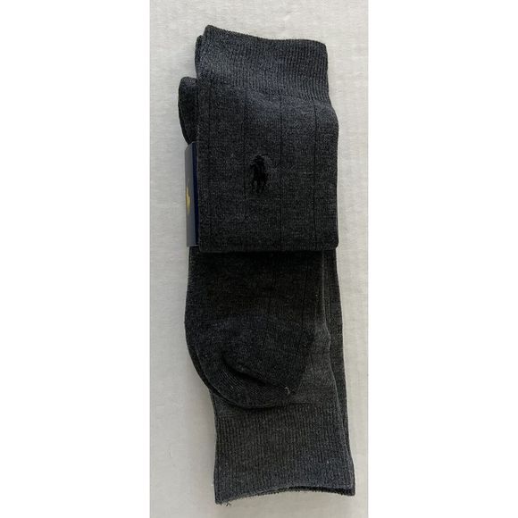 POLO RALPH LAUREN 3 PAIR PACK GREYS MEN SZ L Fits 6-12.5 SOCKS NEW IN PACKAGE - Picture 5 of 7